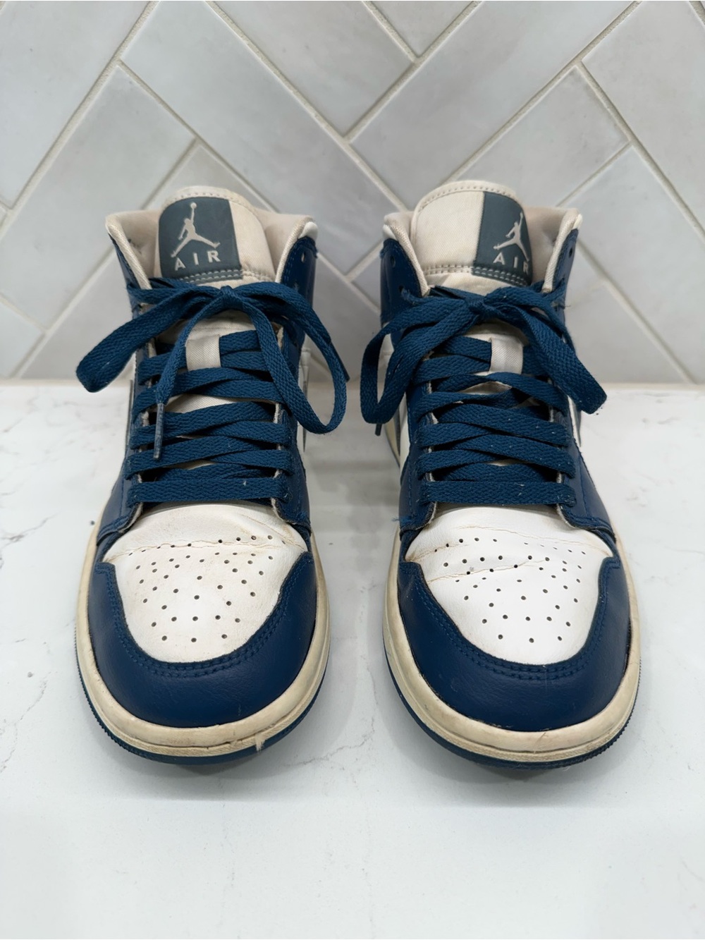 Women’s Nike Air Jordan 1 Mid Sky J FR Blue/Ozone Blue Sail - Size 7